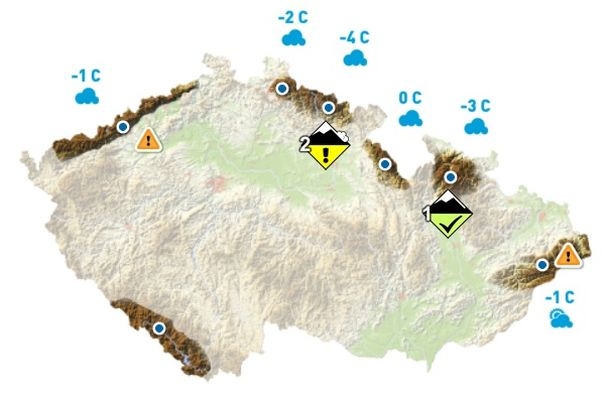 Informace HS 24.února - situace na hřebenech zdroj:HS