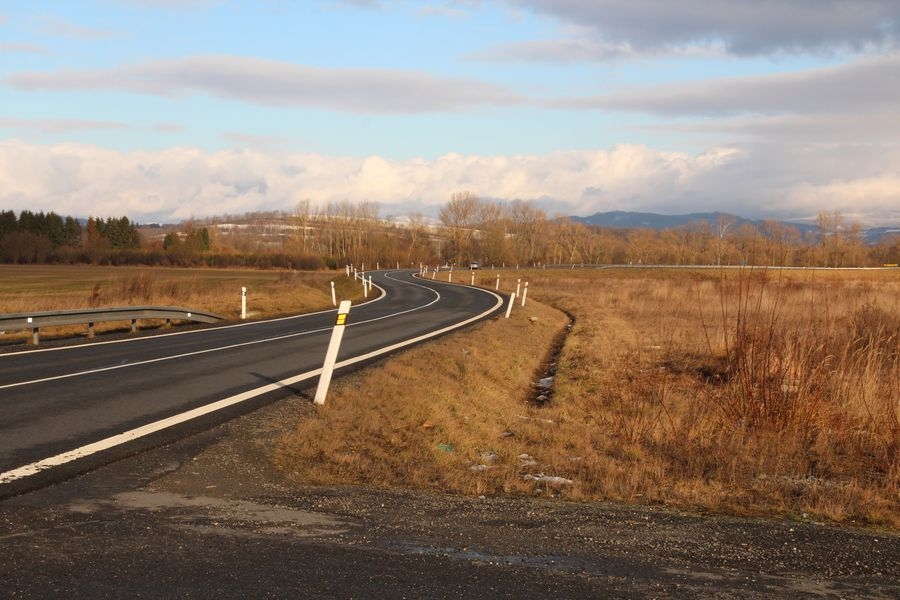 příjezd k Bludovu z obchvatu z roku 2004