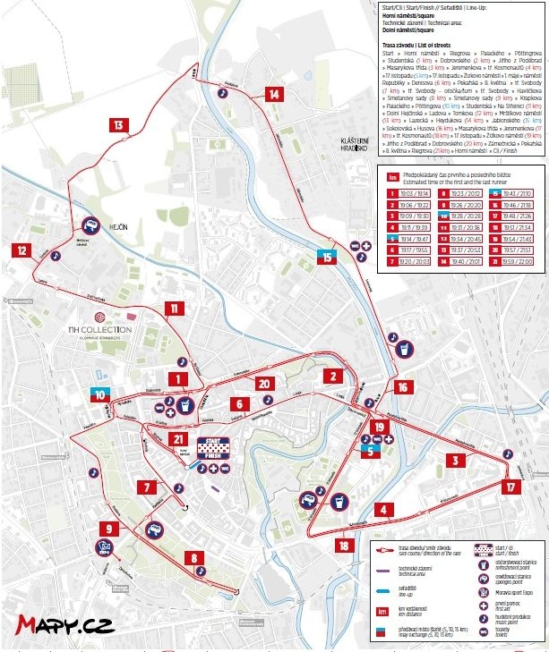 Olomouc - mapa zdroj:RunCzech