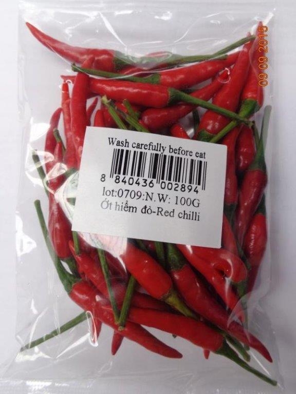 zajištěné chilli papričky zdroj foto: SZPI