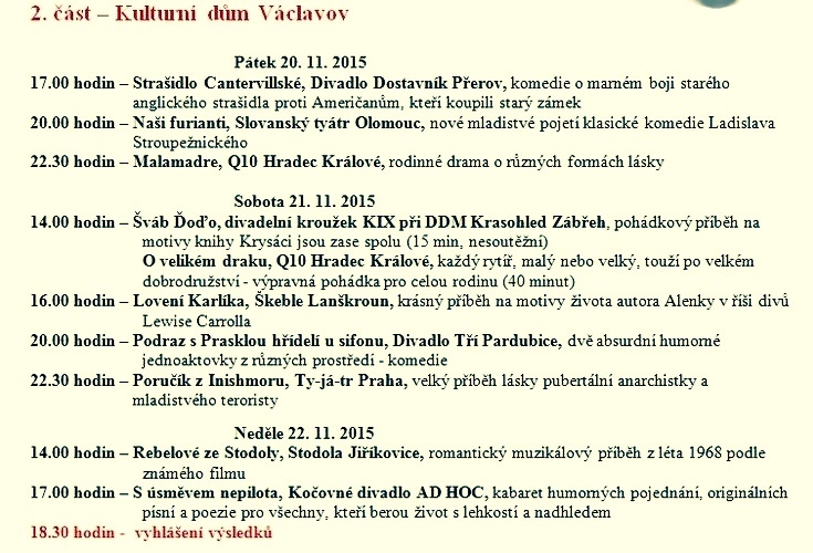 O Václava 2015 - program