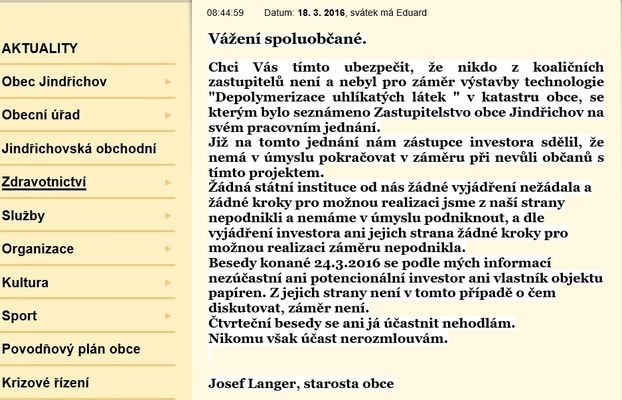 Jindřichov - oznámení občanům zdroj:OJ