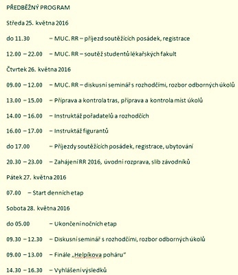 RR - předběžný program zdroj: j.p.