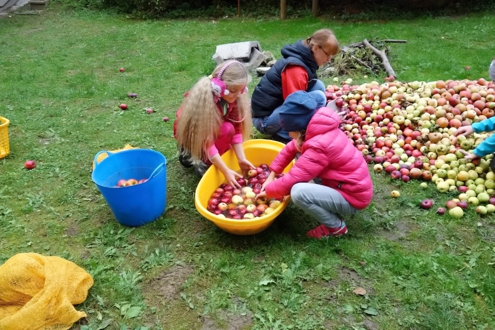 Školáci na Pětce v Šumperku moštovali i koštovali zdroj foto: R. H.