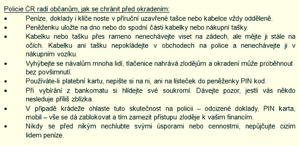 policie doporučuje zdroj: PČR