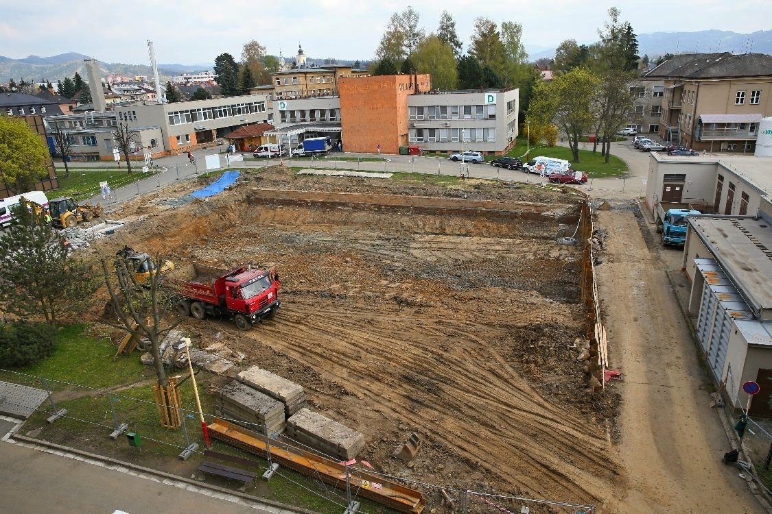 výstavba nového pavilonu R v Nemocnici Šumperk foto: archiv šumpersko.net