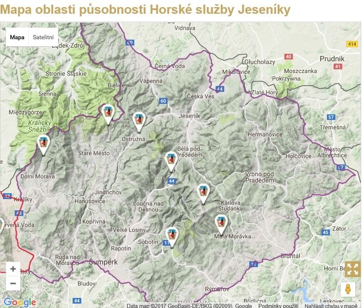 mapa zdroj: Horská služba