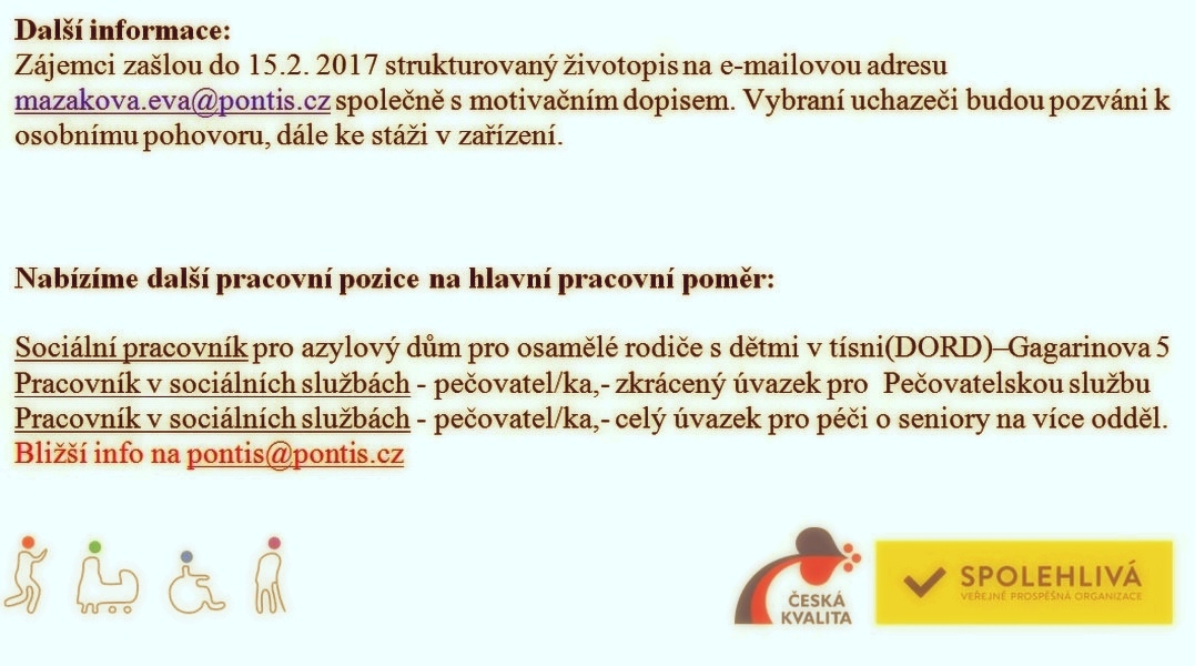 Pontis - nabídka práce - SOCIÁLNÍ PRACOVNÍK