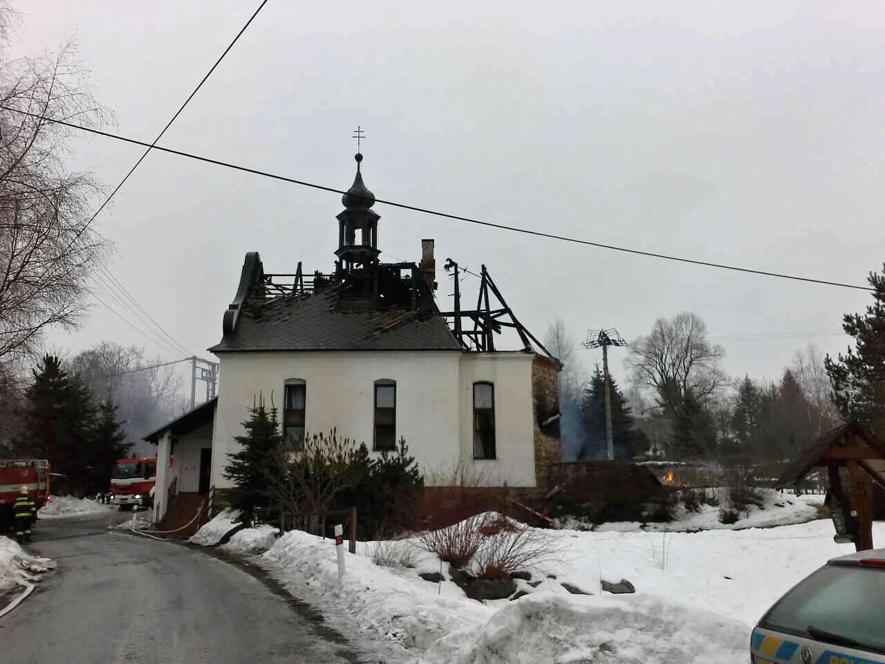 likvidace požáru v obci Malá Morava – místní část Sklené zdroj foto: HZS Olk