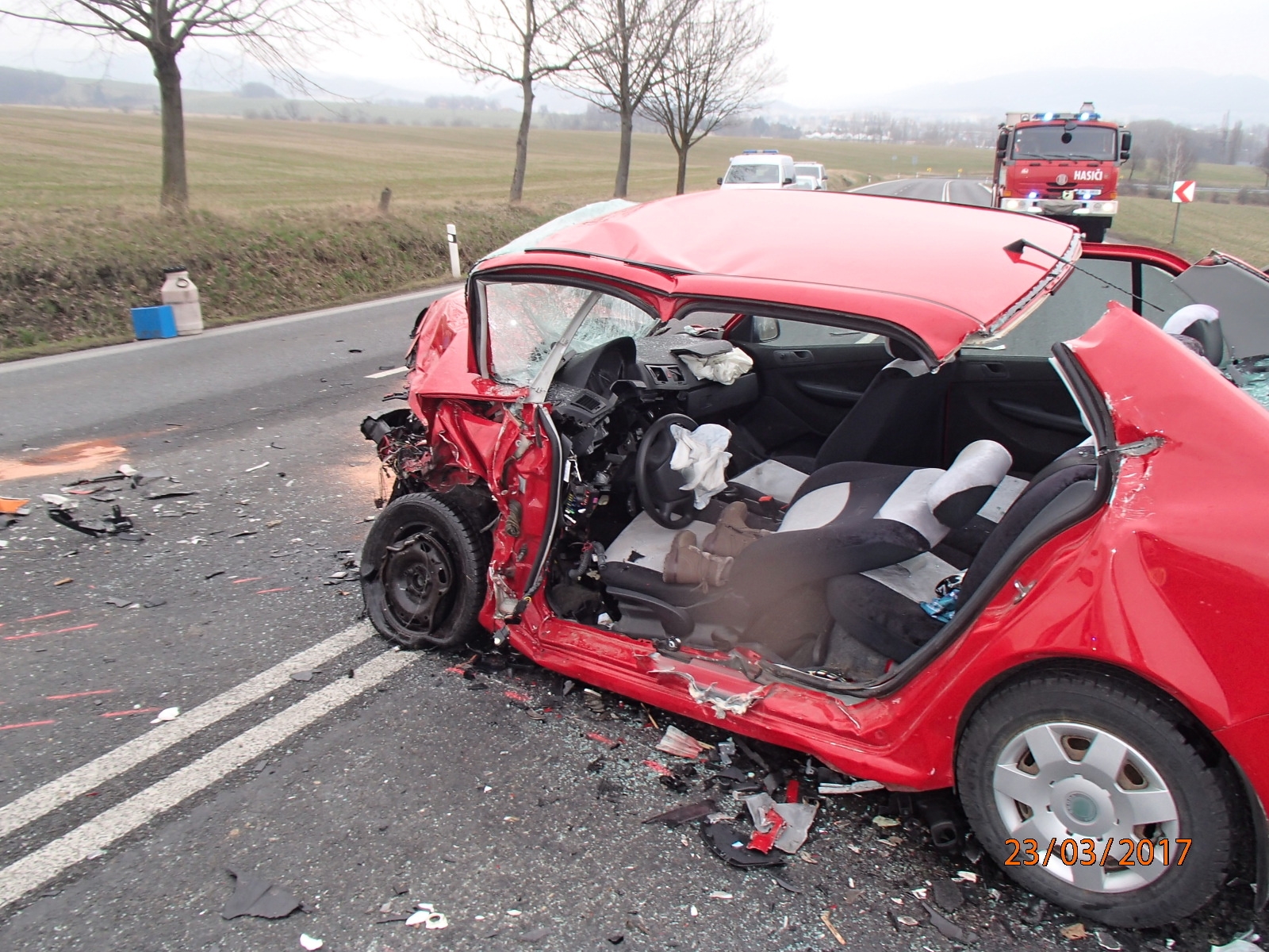 DN na silnici I/11 mezi Šumperkem a Bludovem zdroj foto: HZS Olk