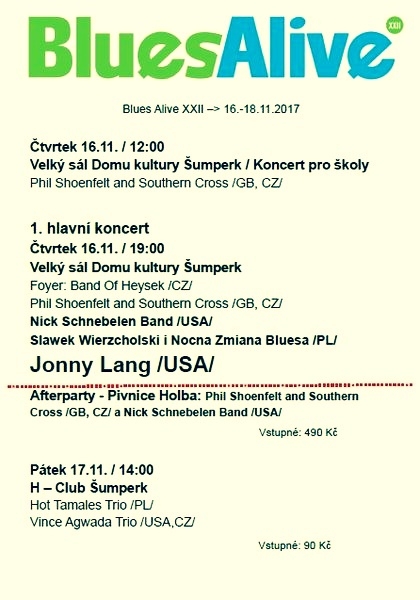 Blues Alive 2017 - program zdroj: DK