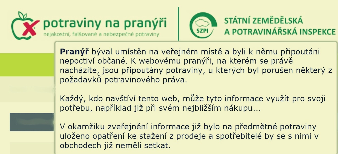 Potraviny na pranýři zdroj: SZPI