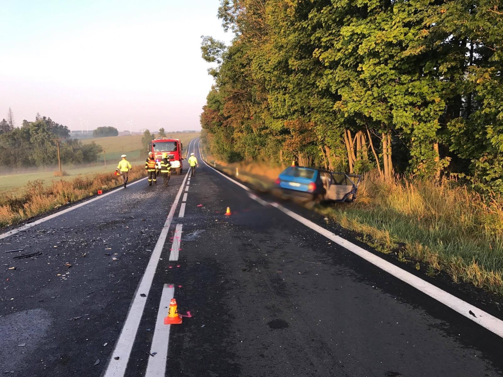 DN ve směru z Horní Loděnice na Moravský Beroun zdroj foto: HZS Olk