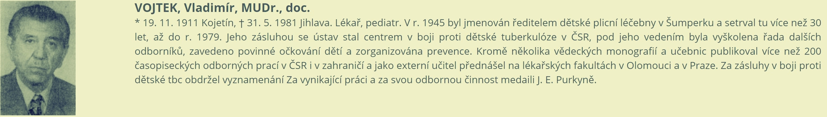 Doc. MUDr. Vladimír Vojtek, CSc., zdroj: VMŠ