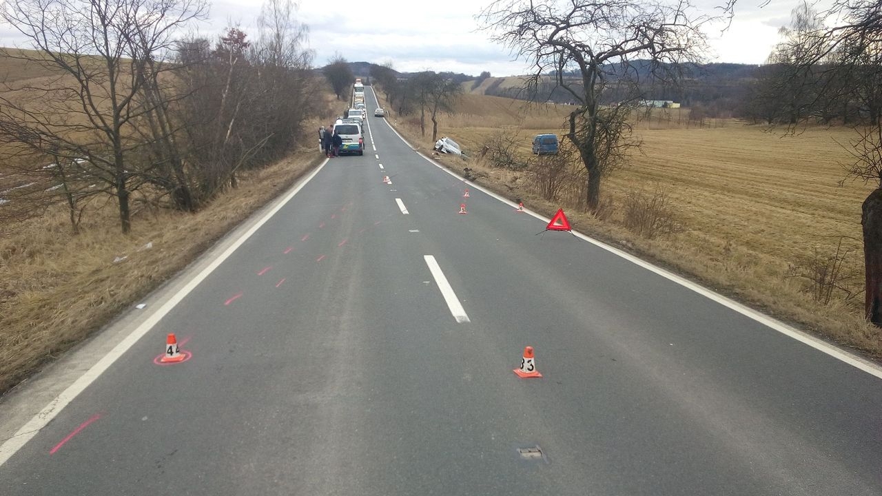 DN v úseku mezi Novým Malínem a Hrabišínem zdroj foto: PČR