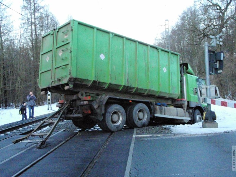 Nehoda na přejezdu zdroj foto:HZS Ok