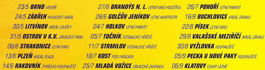 zastávky tour