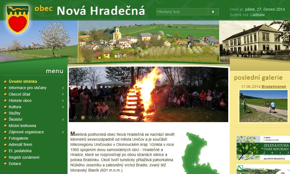 Nová Hradečná získala titul Vesnice Olomouckého kraje 2014
