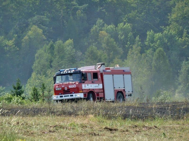 požár pole a části lesa Podolí (Šumpersko)