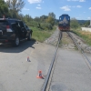 Střet auta s lokomotivou na vlečce Vápenky Vitošov