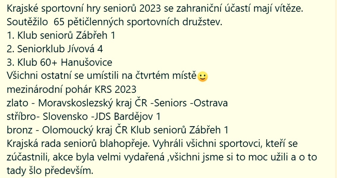 výsledky zdroj: FB KRS