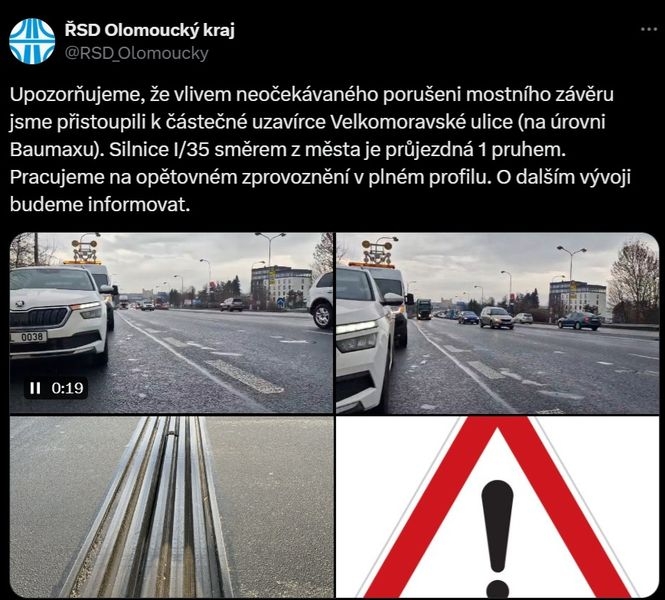 aktuální zjištění zdroj: ŘSD